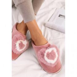 Różowe kapcie Renee z płaską podeszwą z weluru