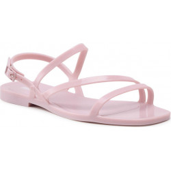 Różowe sandały Melissa w stylu casual z płaską podeszwą z klamrami