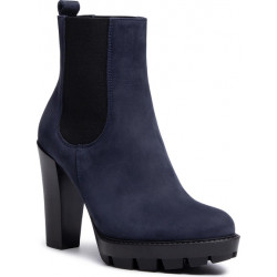 Botki eobuwie.pl na zamek z nubuku na obcasie