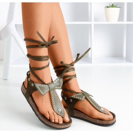 Sandały Royalfashion.pl w stylu casual z płaską podeszwą sznurowane