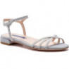 Sandały Stuart Weitzman z klamrami w stylu glamour ze skóry