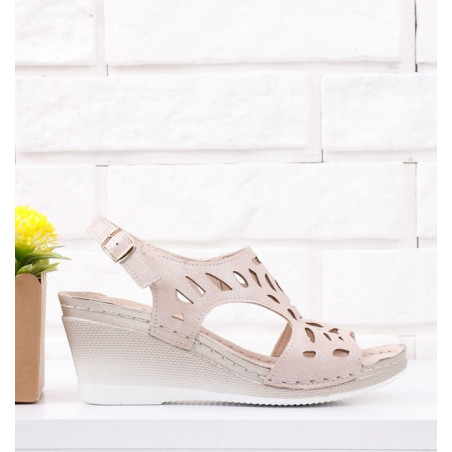 Sandały Yourshoes na platformie ze skóry