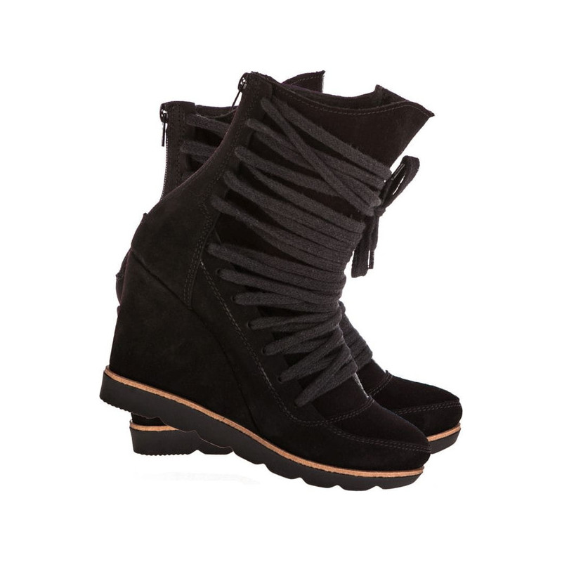 Sneakersy Lafemmeshoes na zamek na koturnie