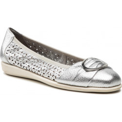 Srebrne baleriny Caprice w stylu casual