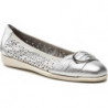 Srebrne baleriny Caprice w stylu casual