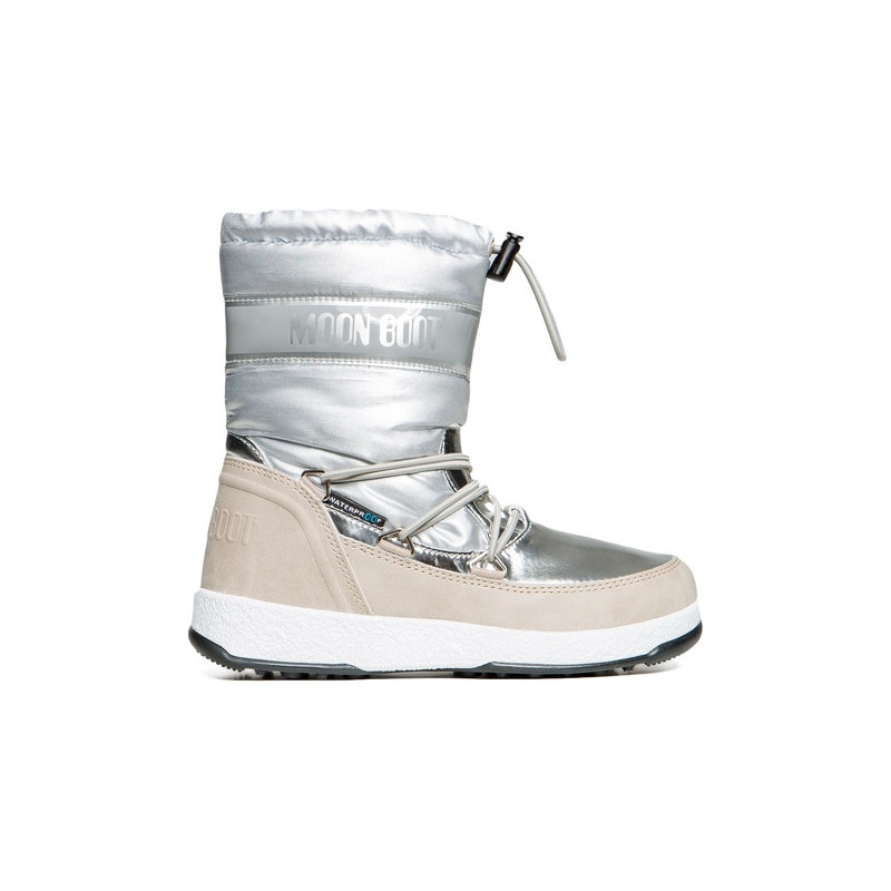 Srebrne buty dziecięce zimowe Moon Boot