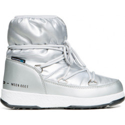 Srebrne buty dziecięce zimowe Moon Boot sznurowane