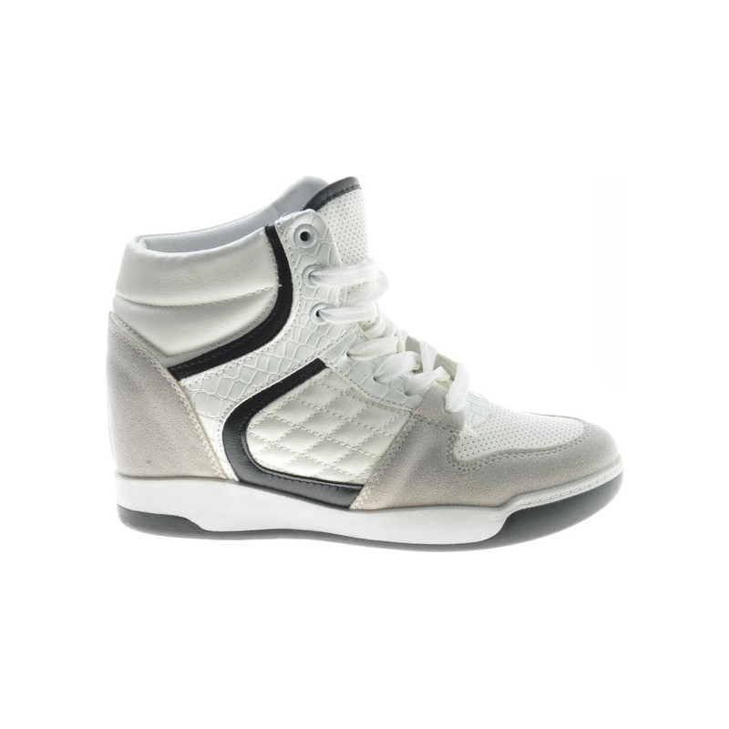 Srebrne buty sportowe Pantofelek24 sznurowane