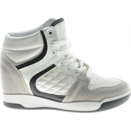 Srebrne buty sportowe Pantofelek24 sznurowane