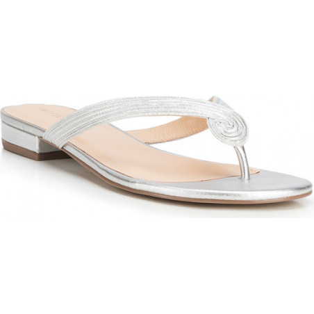 Srebrne klapki Wittchen w stylu casual