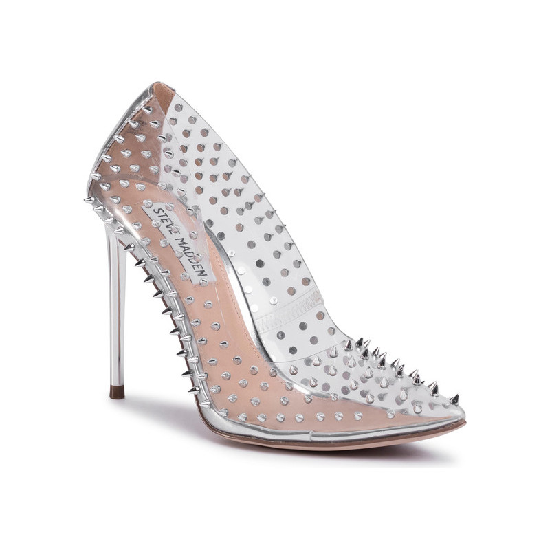 Srebrne szpilki Steve Madden ze skóry ekologicznej na wysokim obcasie na szpilce
