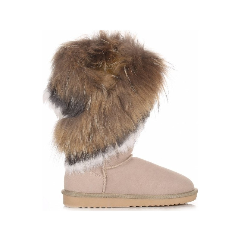 Śniegowce Crystal Shoes z zamszu z płaską podeszwą