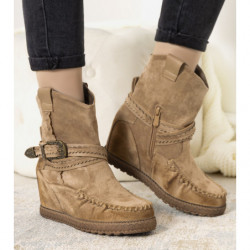 Botki Gemre.com.pl z płaską podeszwą na zamek