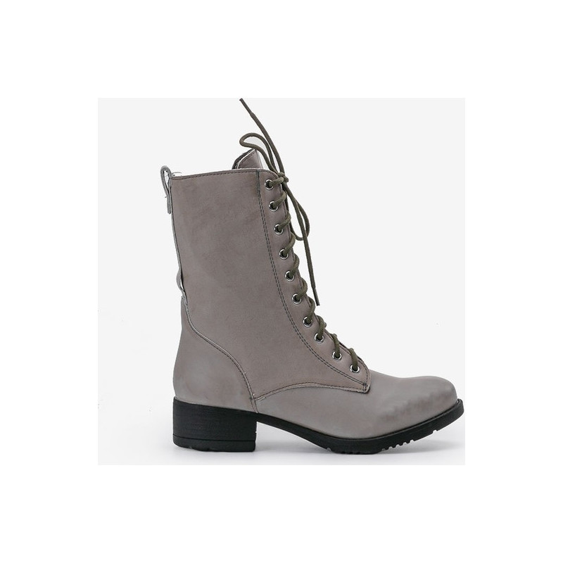 Botki Gemre.com.pl ze skóry sznurowane w stylu casual