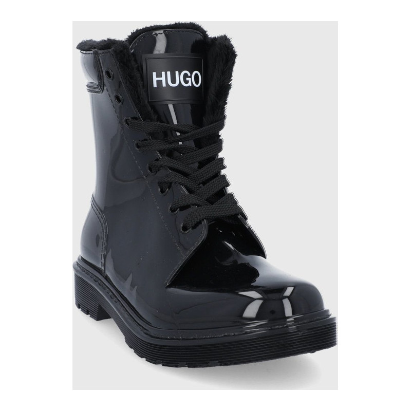 Botki Hugo Boss w stylu casual z płaską podeszwą