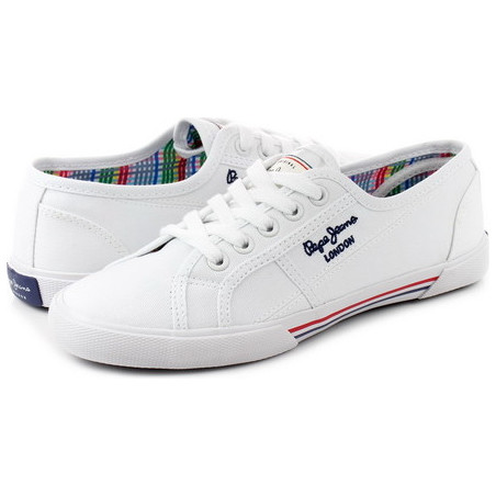 Trampki Pepe Jeans sznurowane z płaską podeszwą