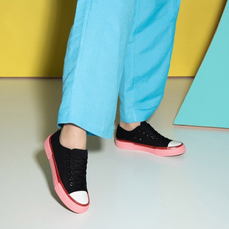 Trampki Royalfashion.pl w młodzieżowym stylu sznurowane niskie