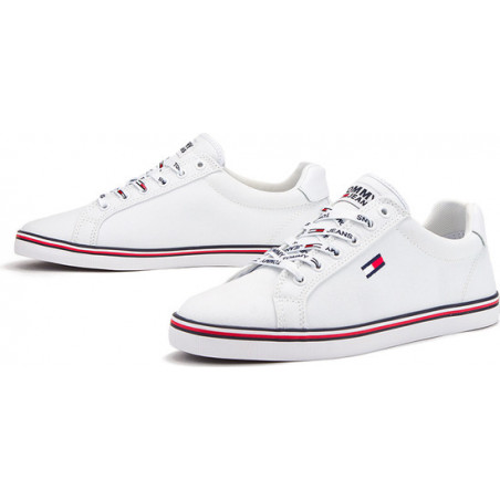 Trampki Tommy Hilfiger z płaską podeszwą sznurowane
