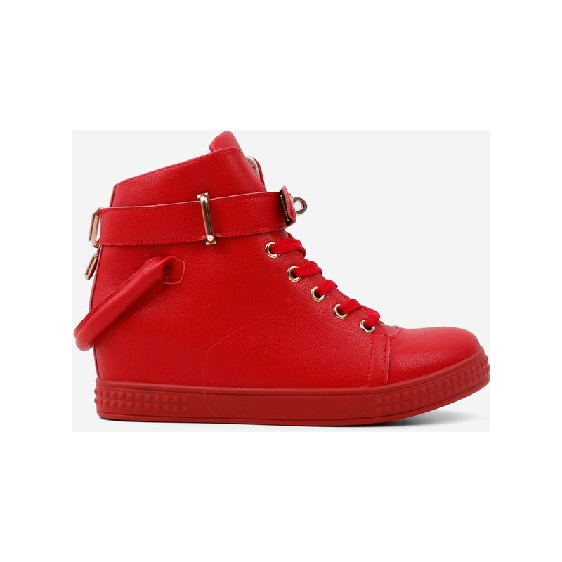 Trampki Yourshoes sznurowane na koturnie