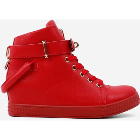 Trampki Yourshoes sznurowane na koturnie