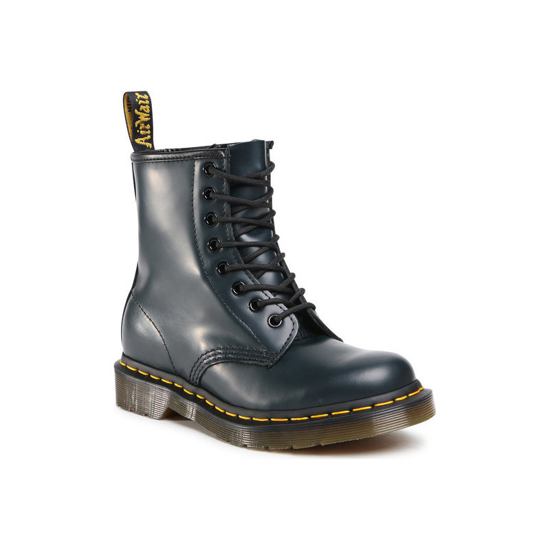 Trapery damskie Dr. Martens sznurowane z płaską podeszwą ze skóry