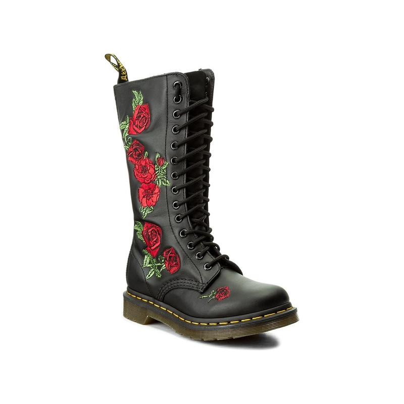 Trapery damskie dr. martens w rockowym stylu na platformie sznurowane