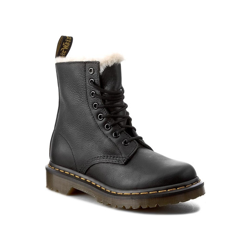 Trapery damskie Dr. Martens ze skóry sznurowane na obcasie