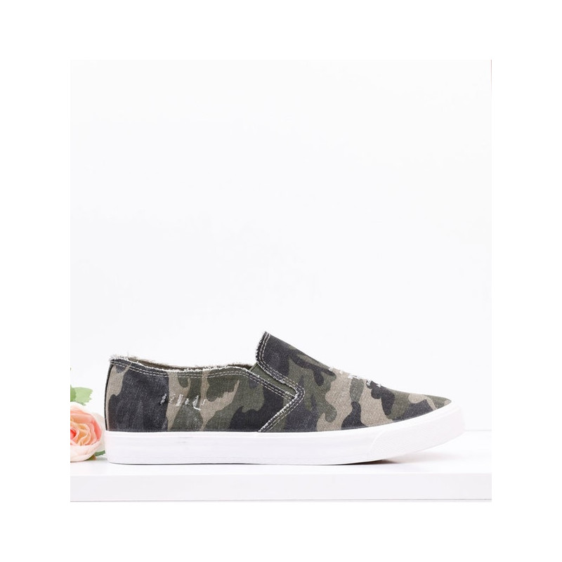 Yourshoes Tenisówki ciemny moro 2 Protz