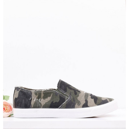 Yourshoes Tenisówki ciemny moro 2 Protz