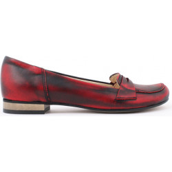 Zapato balerinki - skóra naturalna - model 025 - kolor czarno czerwony