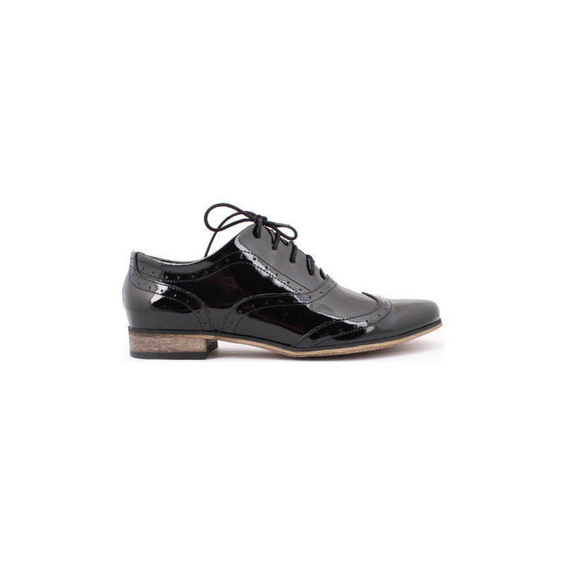 Zapato jazzówki - skóra naturalna - model 246 - kolor czarny lakier