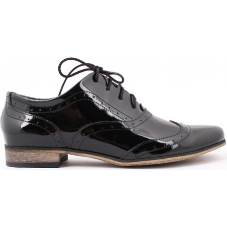 Zapato jazzówki - skóra naturalna - model 246 - kolor czarny lakier