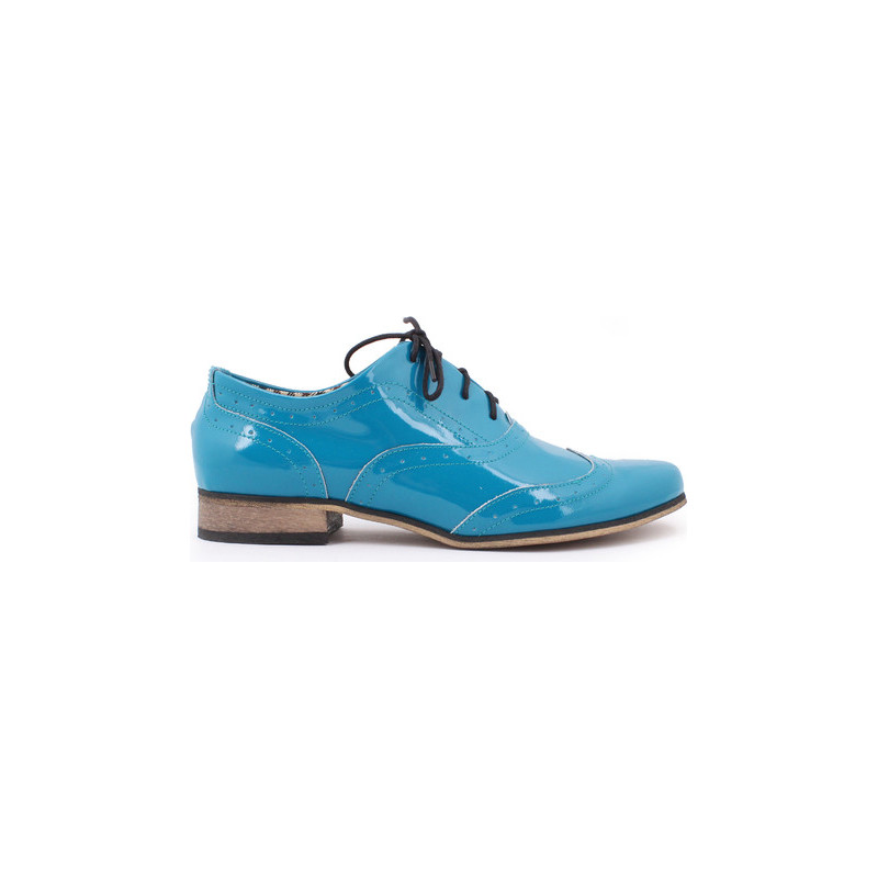 Zapato jazzówki - skóra naturalna - model 246 - kolor turkusowy