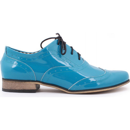 Zapato jazzówki - skóra naturalna - model 246 - kolor turkusowy