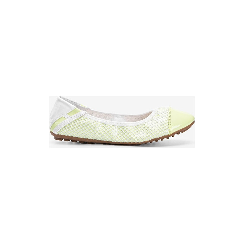 Zielone baleriny Gemre.com.pl ze skóry w stylu casual