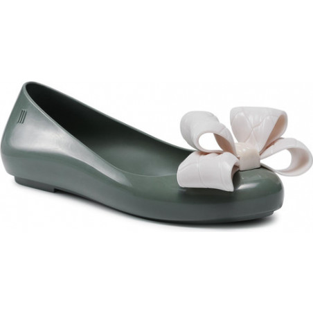 Zielone baleriny Melissa z płaską podeszwą w stylu casual