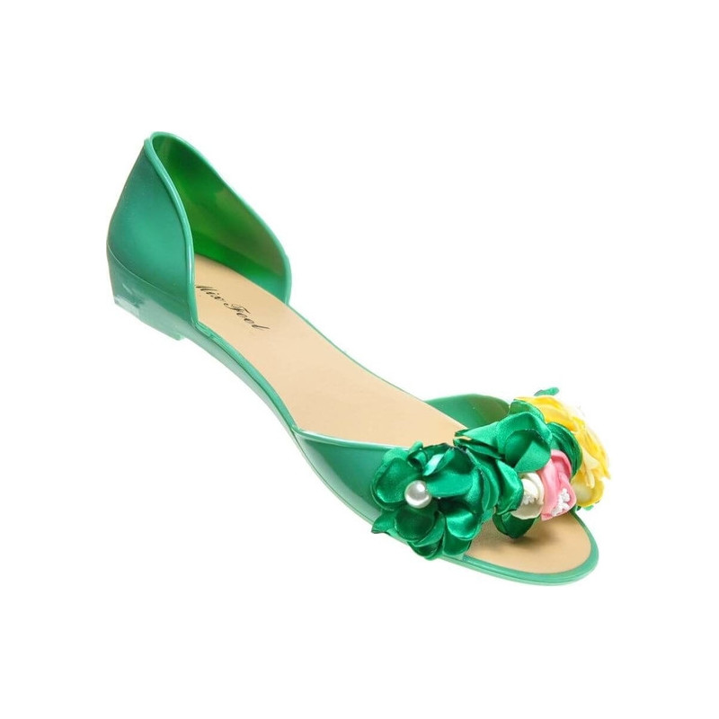 Zielone baleriny Pantofelek24 w stylu casual