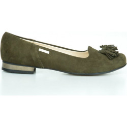 Zielone baleriny Zapato ze skóry w stylu boho