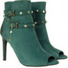 Zielone botki Carinii na szpilce