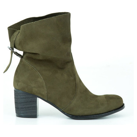 Zielone botki Zapato ze skóry