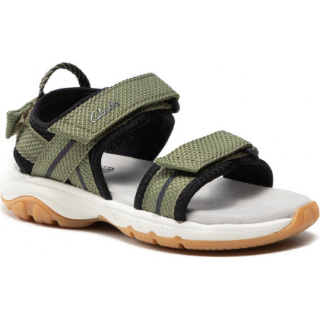 Zielone buty dziecięce letnie Clarks na rzepy