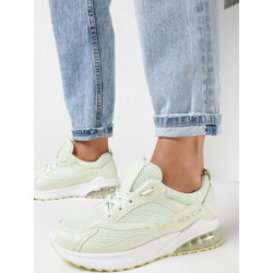 Zielone buty sportowe born2be z płaską podeszwą