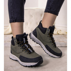 Zielone buty trekkingowe Gemre.com.pl z płaską podeszwą