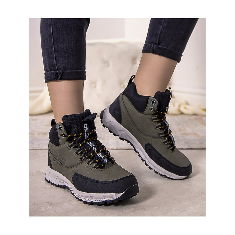 Zielone buty trekkingowe Gemre.com.pl z płaską podeszwą