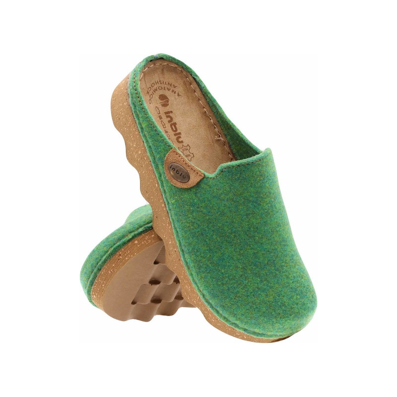 Zielone klapki Inblu w stylu casual