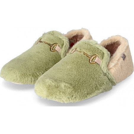 Zielone klapki Macarena Home w stylu casual