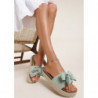 Zielone klapki Renee w stylu casual