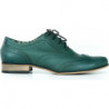 Zielone półbuty Zapato w stylu vintage z płaską podeszwą ze skóry