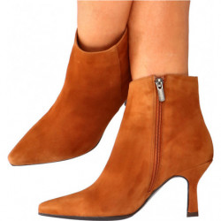 Botki Kotyl ze skóry na szpilce