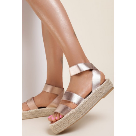 Złote espadryle Renee